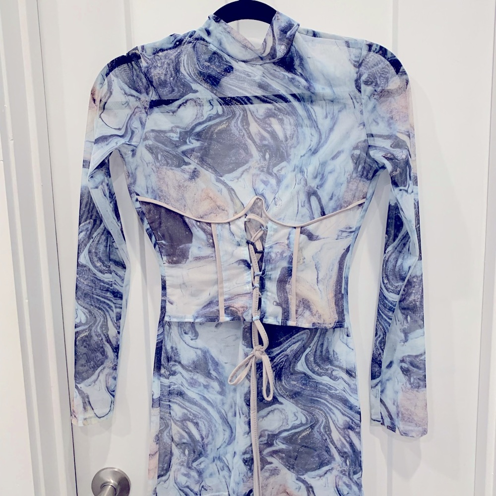 Shein galaxy mock neck romper